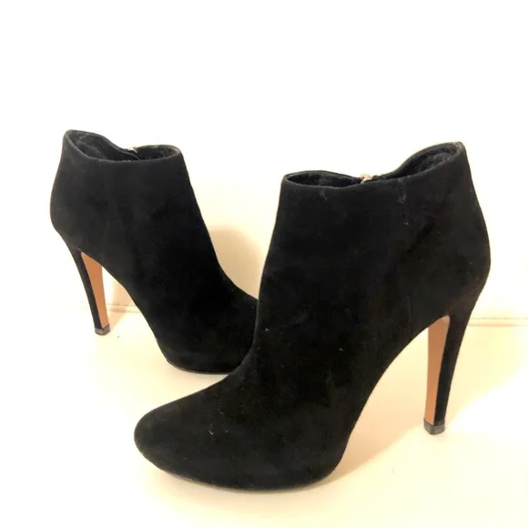 Prada | Shoes | Prada Black Suede Zip Up Ankle Booties Size  display picture 1